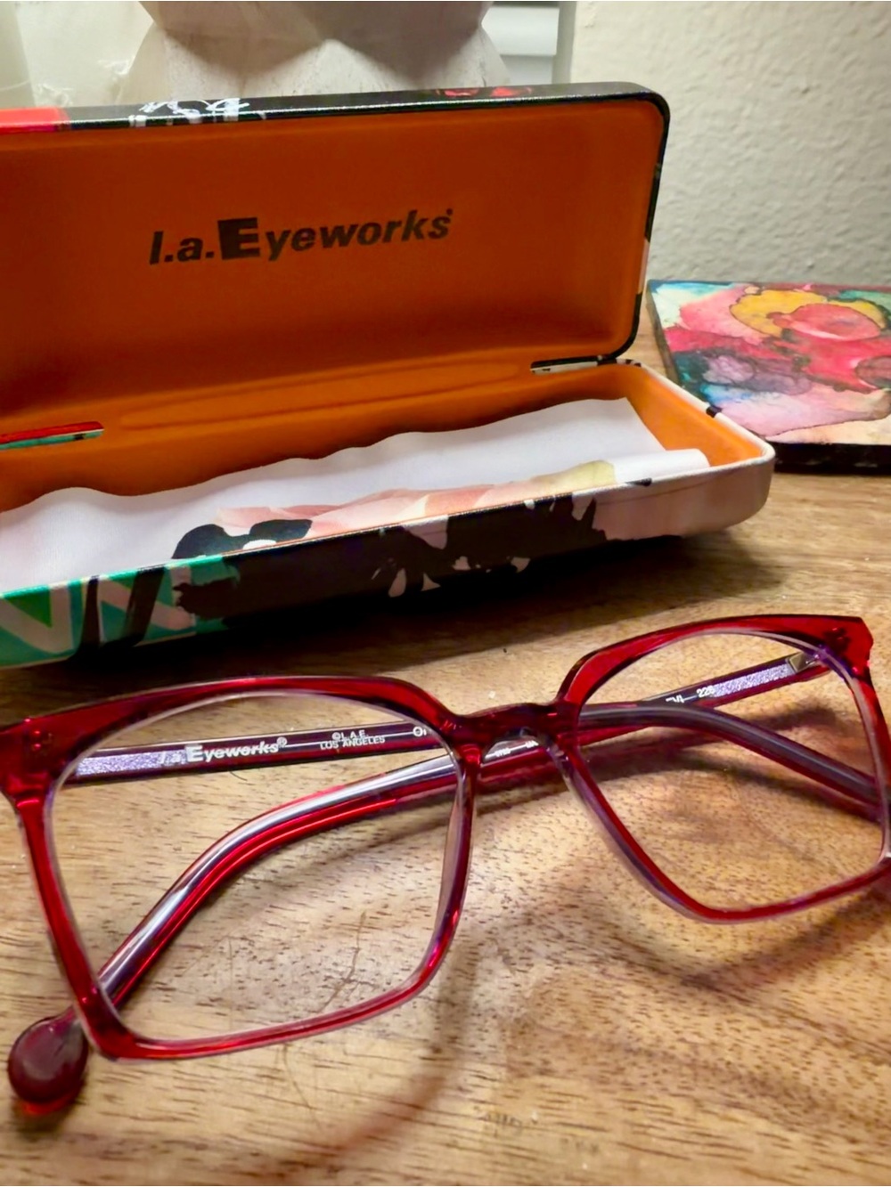 Cherry Punch “Levi” frame from LA Eyeworks